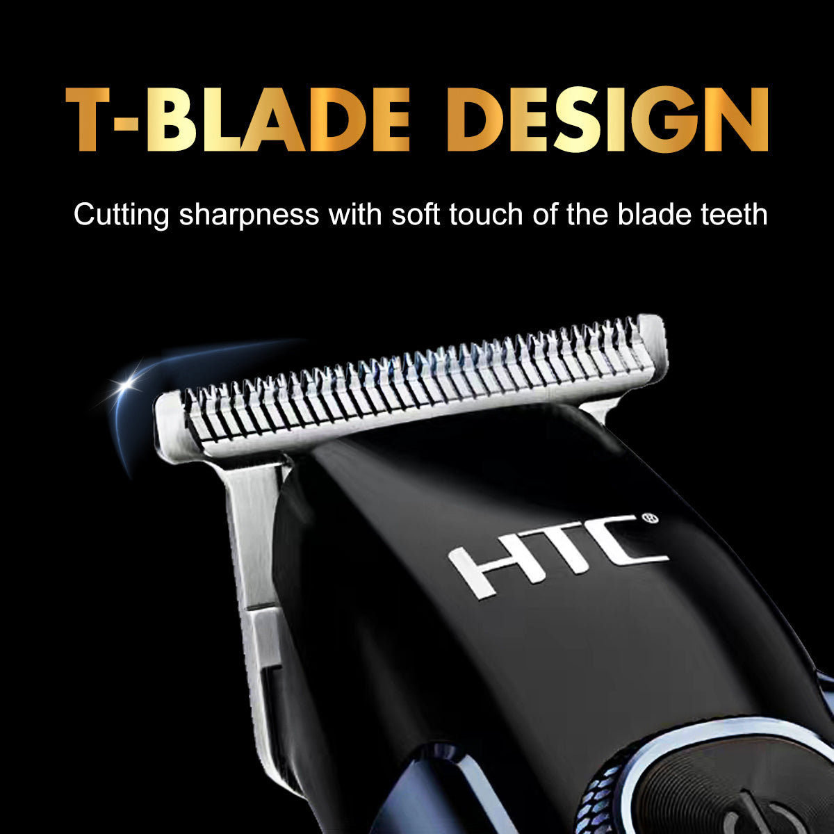 HTC Trimmer for Men with LED Display Adjustable Speeds for Home Barber